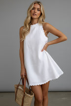 Linen Mini Dress For Women | Summer Mini Dress | Beach Mini Dress | Short White Dress