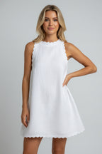 Linen Mini Dress For Women | Summer Mini Dress | Beach Mini Dress | Short White Dress