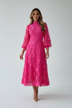 White Lace Midi Dress for Women | Multicolor Midi Dress