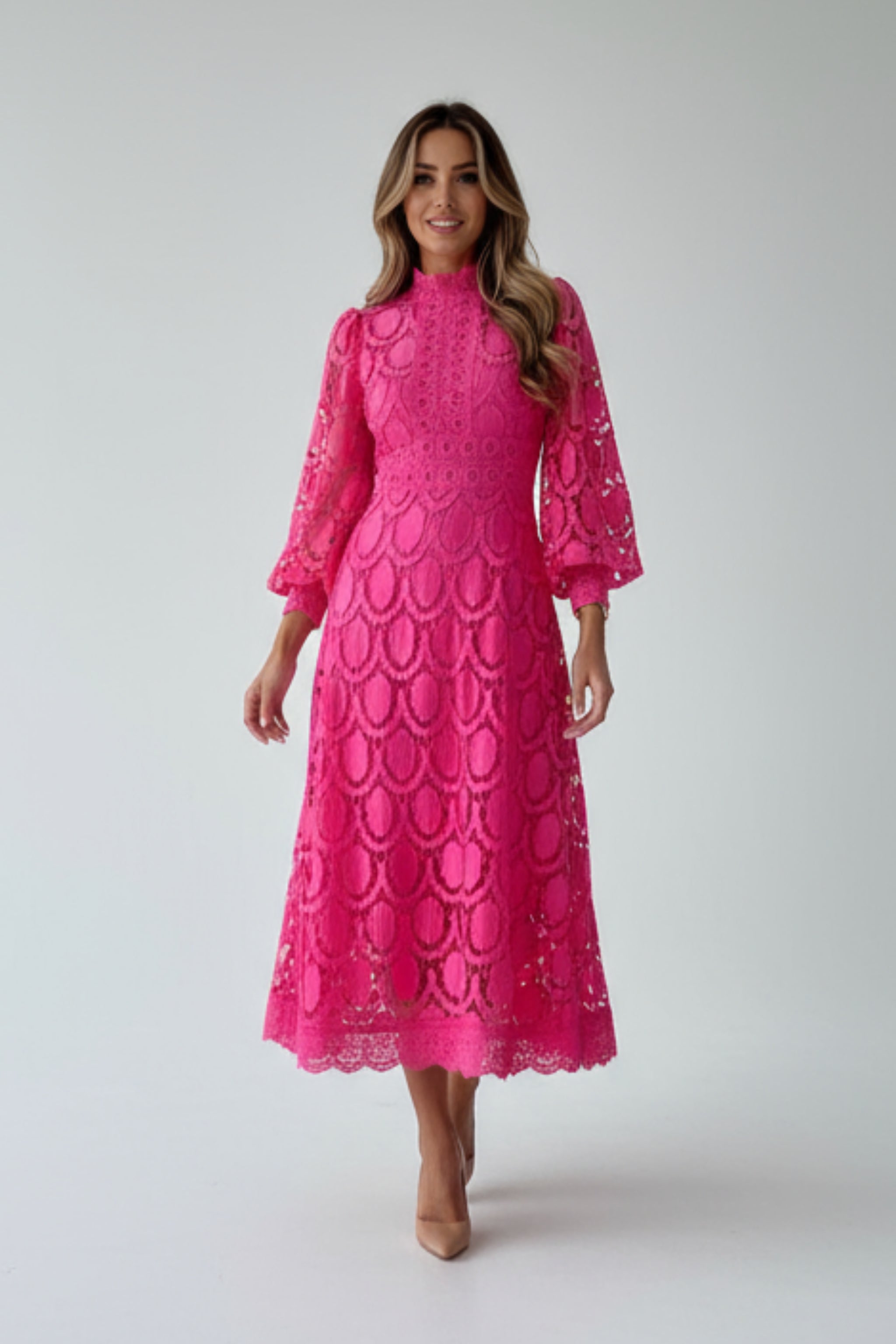 White Lace Midi Dress for Women | Multicolor Midi Dress