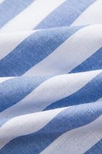 Blue and White Striped Shirt with White Pants | Summer Outfit Men | Men’s Beach Outfit