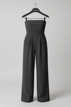 Elegant Strapless Formal Jumpsuit for Women – Wide Leg Jumpsuit | Classy Summer Formal Wear Jumpsuit with Pockets