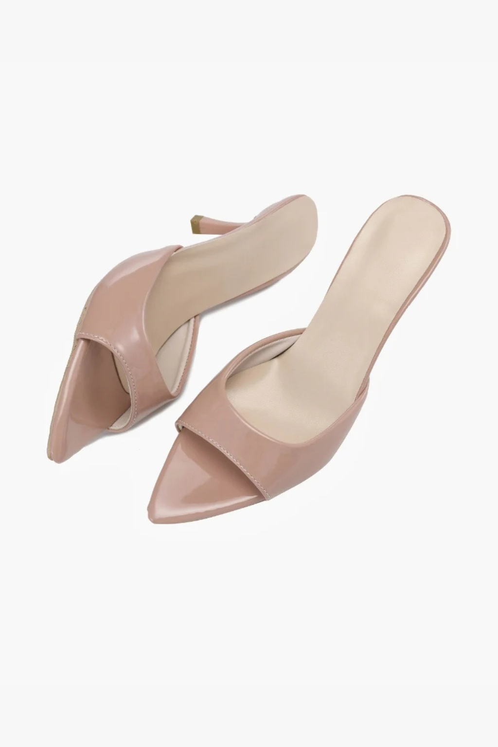 Patent Leather High Heels for Women – Open Toe Peep Toe Heeled Shoes | Black Patent Heels