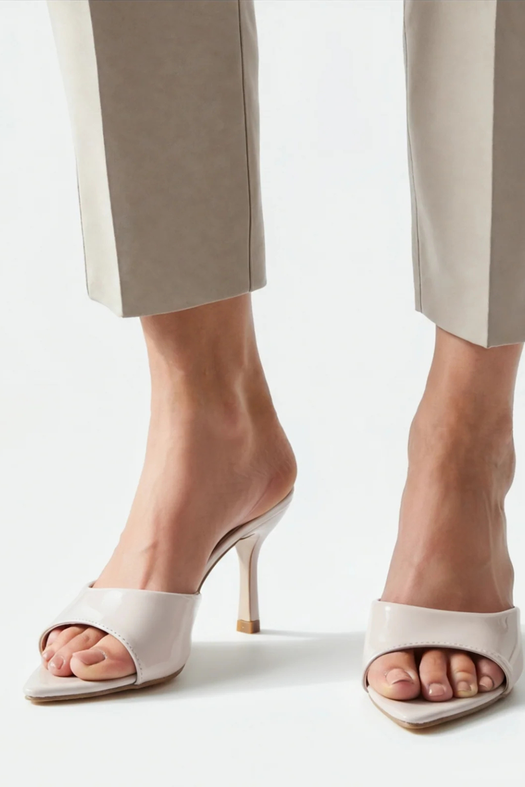 Patent Leather High Heels for Women – Open Toe Peep Toe Heeled Shoes | Black Patent Heels