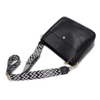 Black Leather Crossbody Bag for Women | Leather Cross Over Purse with Adjustable Strap