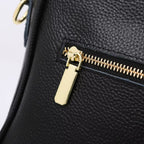 Black Leather Crossbody Bag for Women | Leather Cross Over Purse with Adjustable Strap
