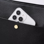 Black Leather Crossbody Bag for Women | Leather Cross Over Purse with Adjustable Strap