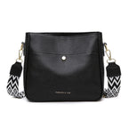 Black Leather Crossbody Bag for Women | Leather Cross Over Purse with Adjustable Strap