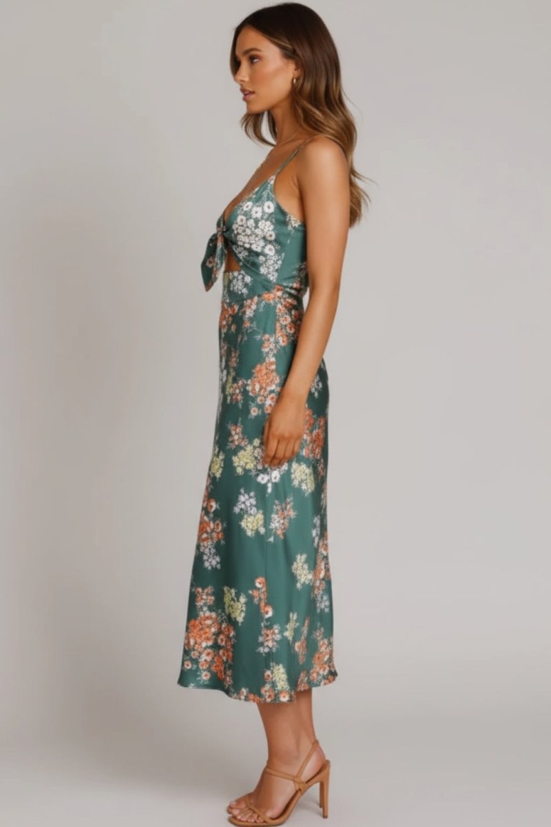 Alexis - Women’s Stylish Floral Tie Front Dress - Fullwear