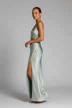 Alice | Women’s One Shoulder Satin Maxi Dress - Fullwear