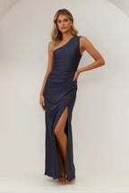 Alice | Women’s One Shoulder Satin Maxi Dress - Fullwear