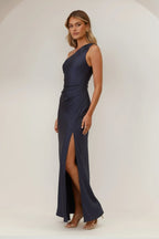 Alice | Women’s One Shoulder Satin Maxi Dress - Fullwear