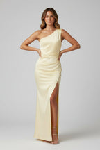 Alice | Women’s One Shoulder Satin Maxi Dress - Fullwear