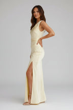 Alice | Women’s One Shoulder Satin Maxi Dress - Fullwear