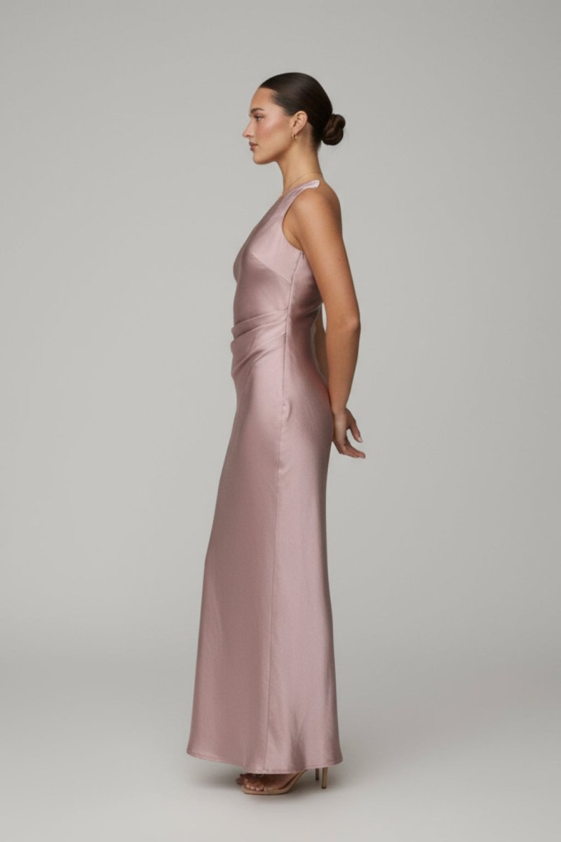 Alice | Women’s One Shoulder Satin Maxi Dress - Fullwear