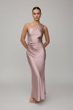 Alice | Women’s One Shoulder Satin Maxi Dress - Fullwear