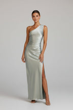 Alice | Women’s One Shoulder Satin Maxi Dress - Fullwear