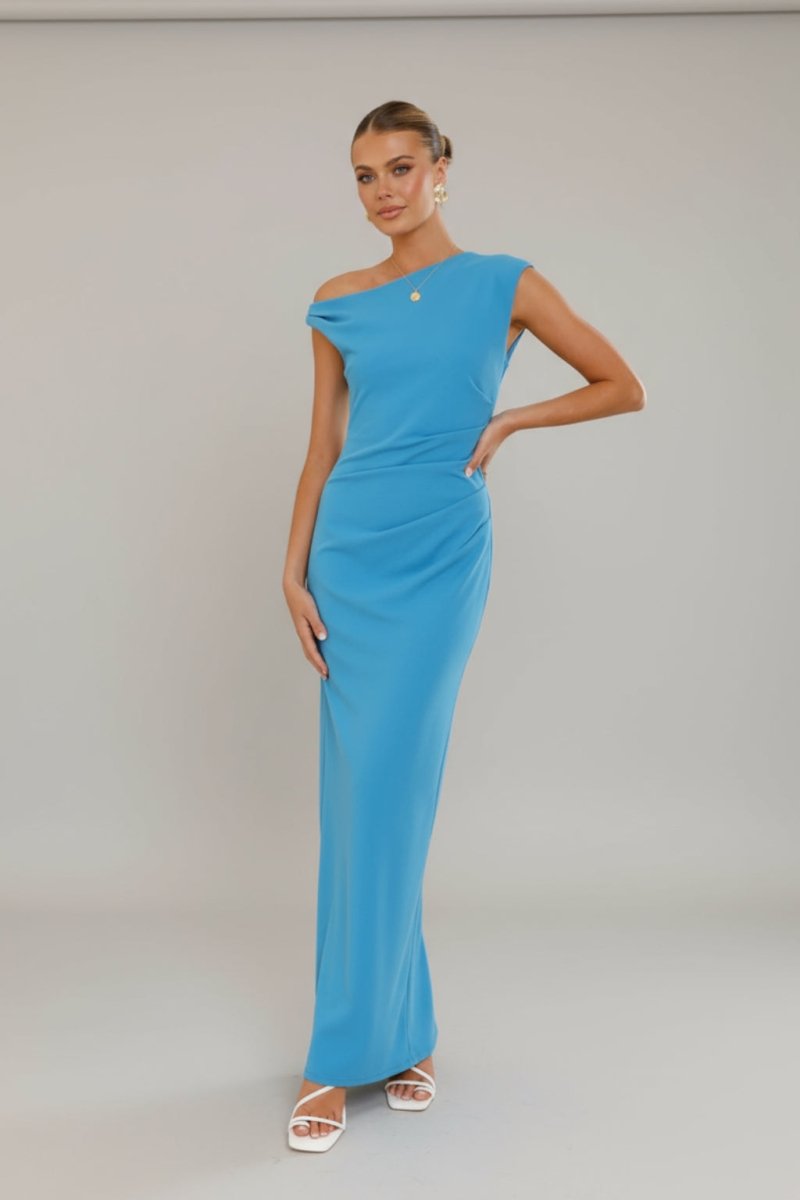Alicia | Women’s Off Shoulder Fitted Maxi Dress - Fullwear