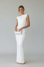 Alicia | Women’s Off Shoulder Fitted Maxi Dress - Fullwear