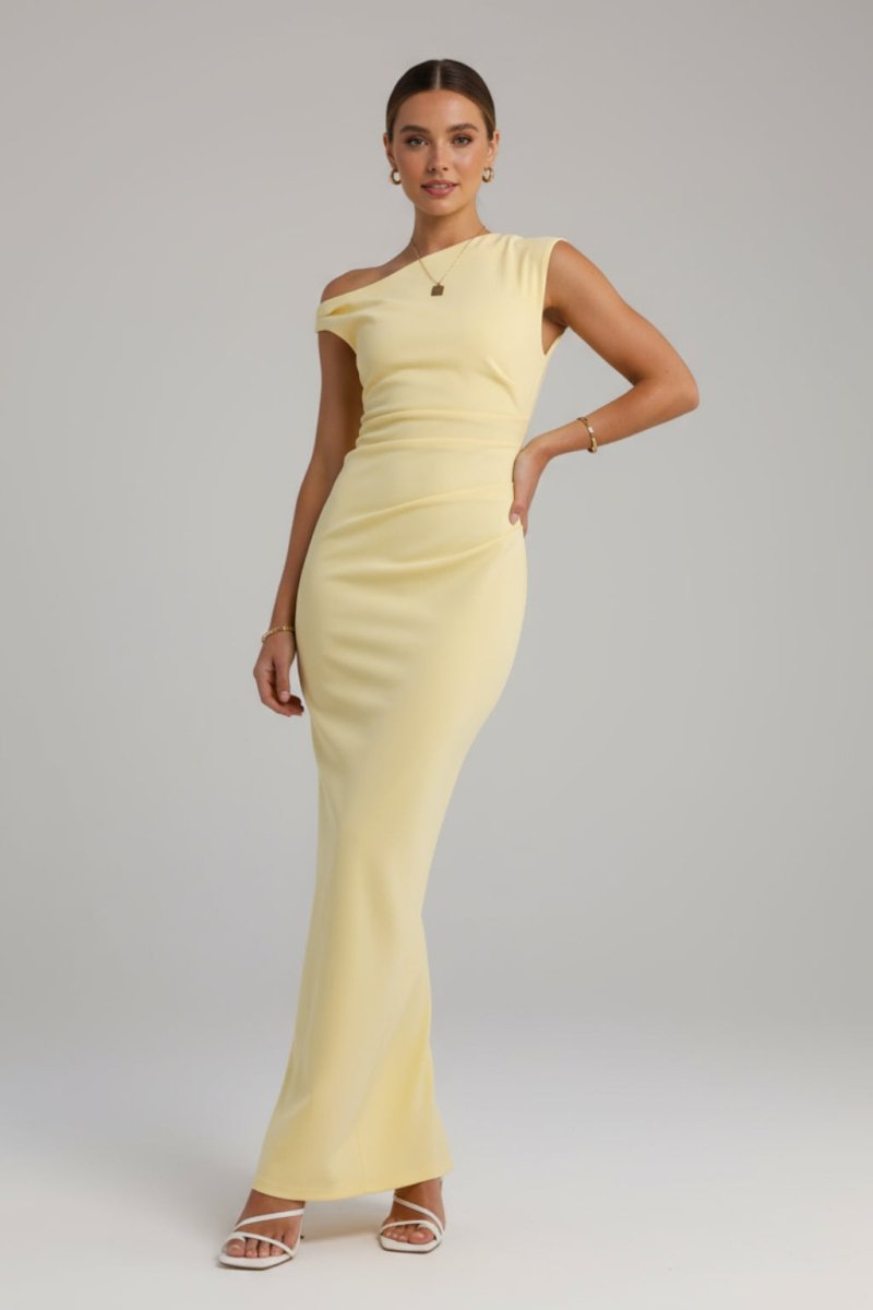 Alicia | Women’s Off Shoulder Fitted Maxi Dress - Fullwear