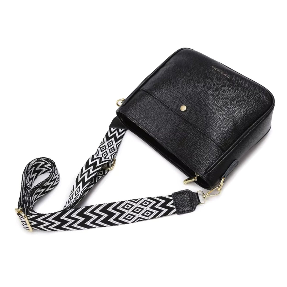 Black Leather Crossbody Bag for Women | Leather Cross Over Purse with Adjustable Strap - Fullwear