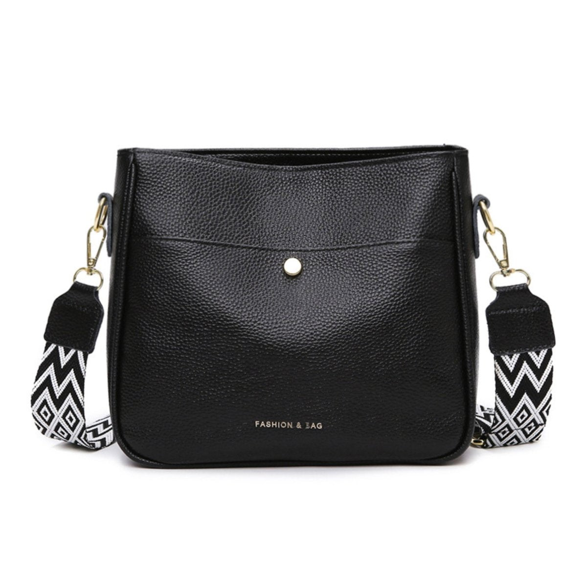 Black Leather Crossbody Bag for Women | Leather Cross Over Purse with Adjustable Strap - Fullwear