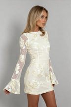 Carolina | Floral Lace Mini Dress - Fullwear