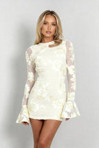 Carolina | Floral Lace Mini Dress - Fullwear