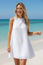 Diana | Summer Scallop Edge Mini Dress - Fullwear