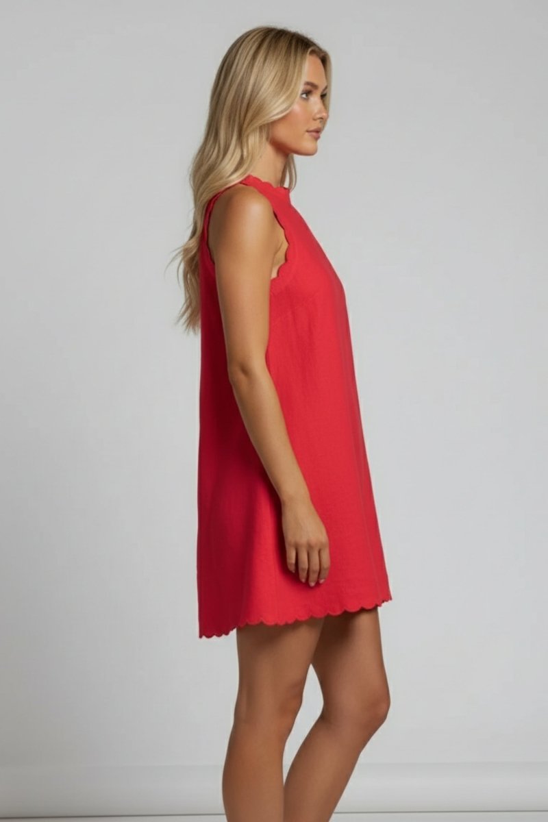 Diana | Summer Scallop Edge Mini Dress - Fullwear