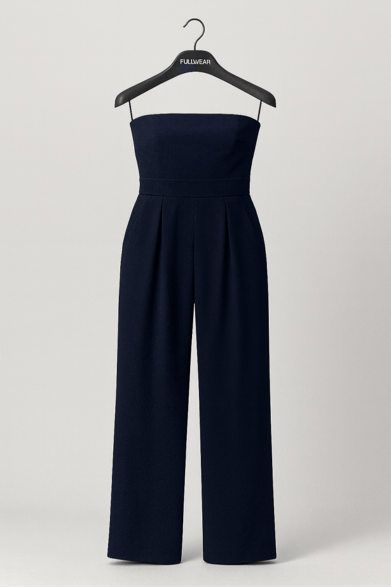 Elegant Strapless Formal Jumpsuit for Women – Wide Leg Jumpsuit | Classy Summer Formal Wear Jumpsuit with Pockets - Fullwear