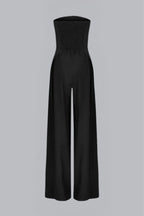 Elegant Strapless Formal Jumpsuit for Women – Wide Leg Jumpsuit | Classy Summer Formal Wear Jumpsuit with Pockets - Fullwear