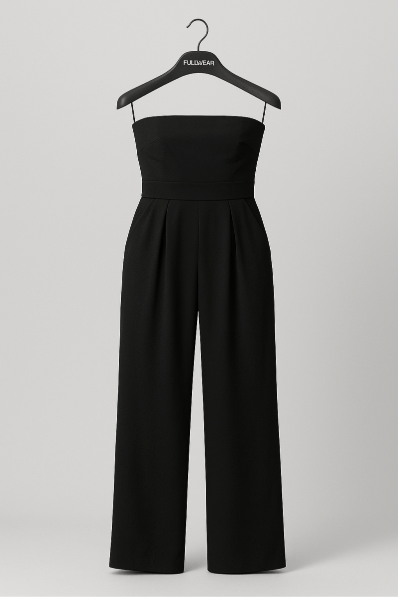 Elegant Strapless Formal Jumpsuit for Women – Wide Leg Jumpsuit | Classy Summer Formal Wear Jumpsuit with Pockets - Fullwear