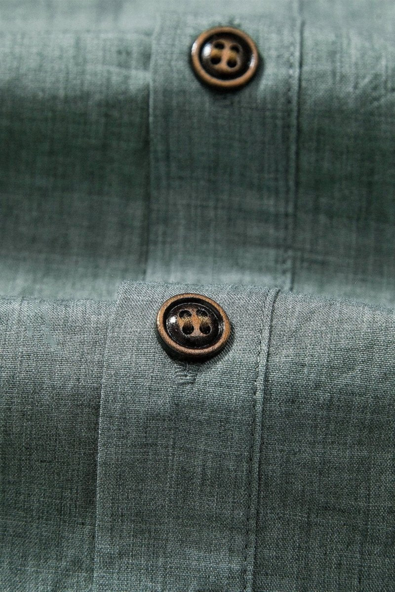 Green Button Up Shirt & Beige Pants Outfit - Men’s Summer Clothes Set | Men’s Beach Outfit - Fullwear