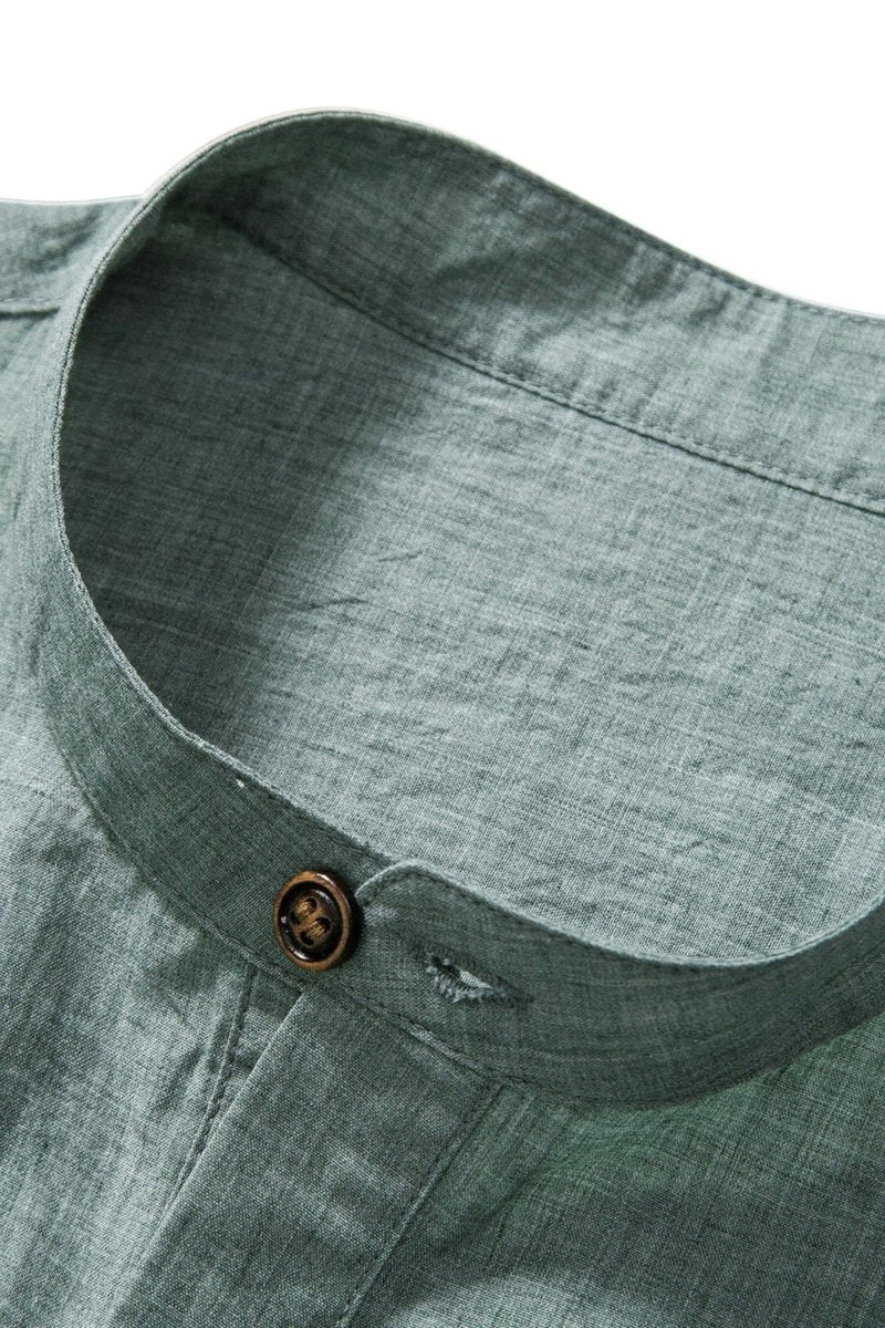 Green Button Up Shirt & Beige Pants Outfit - Men’s Summer Clothes Set | Men’s Beach Outfit - Fullwear