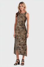 Leopard Print Dress for Women | Leo Print Long Maxi Dress with Sleek Fit - Fullwear