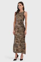 Leopard Print Dress for Women | Leo Print Long Maxi Dress with Sleek Fit - Fullwear