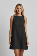 Linen Mini Dress For Women | Summer Mini Dress | Beach Mini Dress | Short White Dress - Fullwear