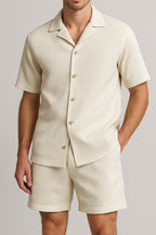 Men’s Co - Ord Set | Two - Piece Outfit | Short Sleeve Shirt and Shorts - Fullwear