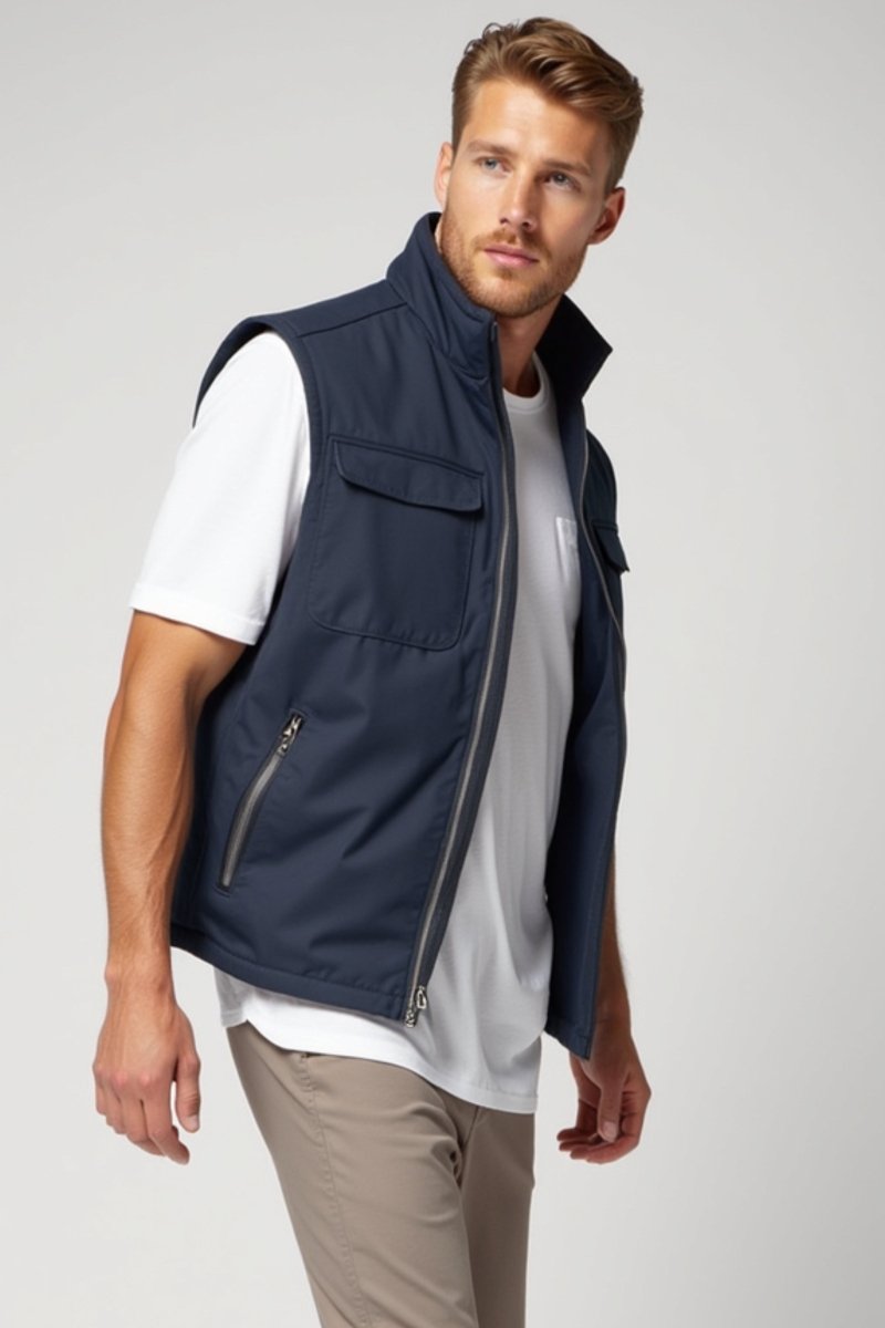 Men’s Lightweight Sleeveless Jacket – Casual Vest for Spring - Fullwear