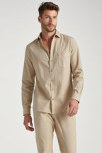Men’s Linen Shirt | Natural Linen, Breathable Long Sleeve Summer Shirt - Fullwear