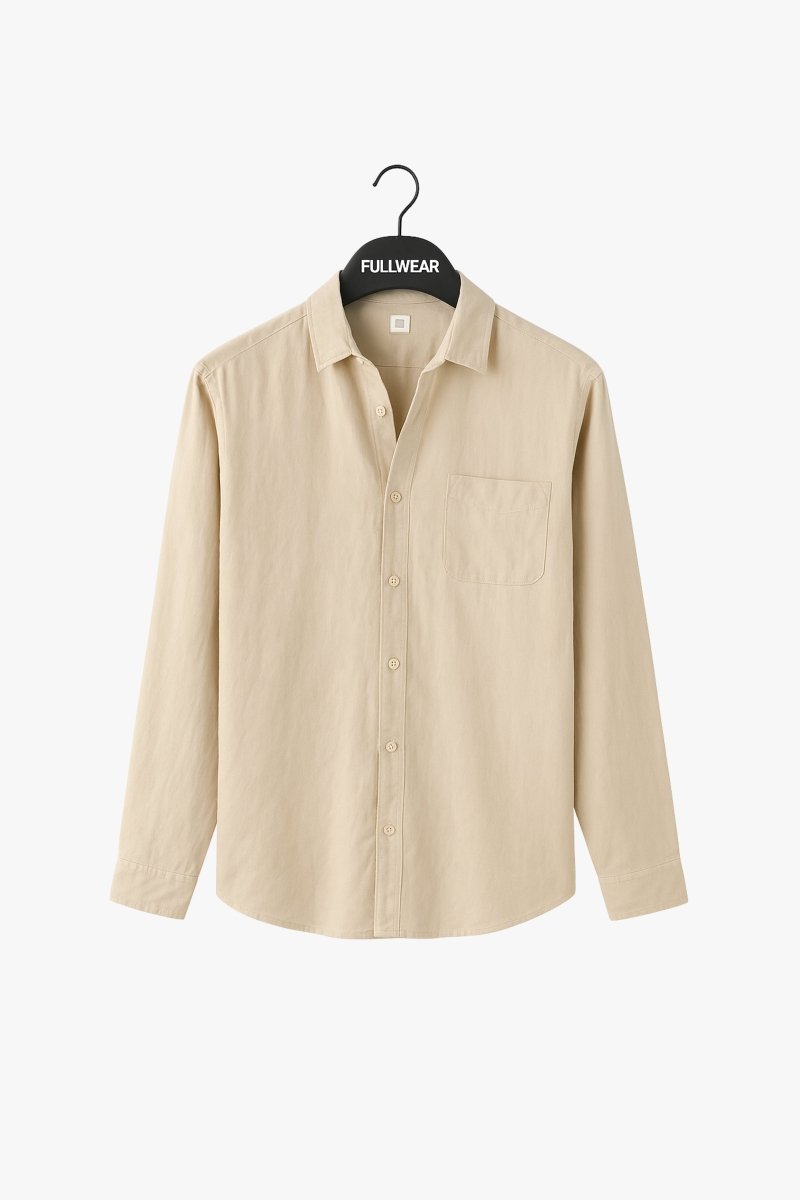 Men’s Linen Shirt | Natural Linen, Breathable Long Sleeve Summer Shirt - Fullwear