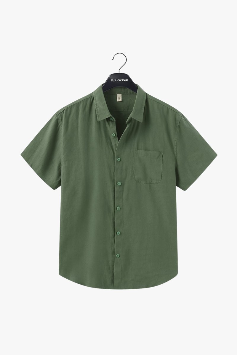 Men’s Premium Linen Short Sleeve Shirt | Breathable Summer Linen Button Up Shirt - Fullwear