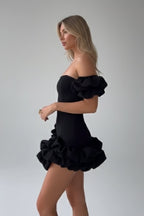 One Shoulder Mini Dress – Elegant Ruffle Summer Party Dress for Women - Fullwear