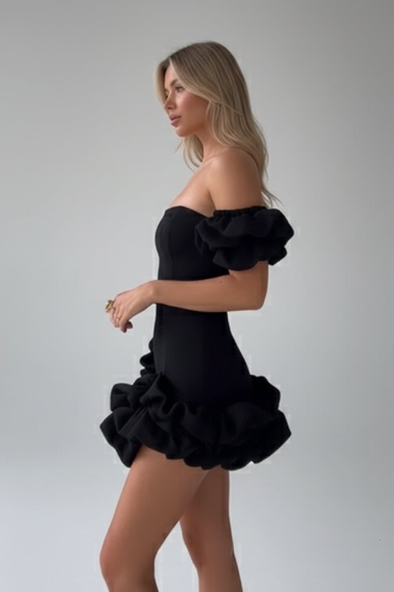 One Shoulder Mini Dress – Elegant Ruffle Summer Party Dress for Women - Fullwear