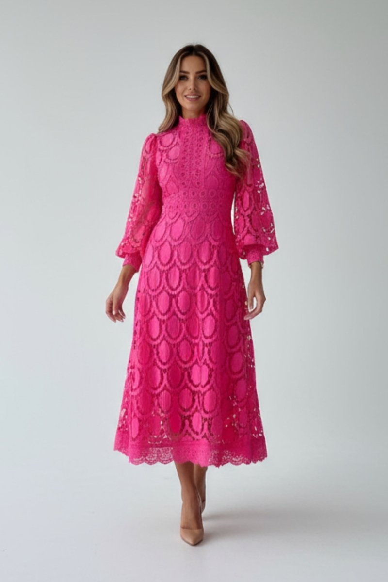 White Lace Midi Dress for Women | Multicolor Midi Dress - Fullwear