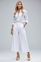 Women’s Light Pink Two Piece Set | Wide Leg Pants & Shirt | Classy Summer Outfit - Fullwear