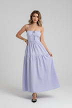 Women’s Spaghetti Strap Maxi Dress | Ruched Bust Summer Long Dress - Fullwear