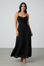 Women’s Spaghetti Strap Maxi Dress | Ruched Bust Summer Long Dress - Fullwear