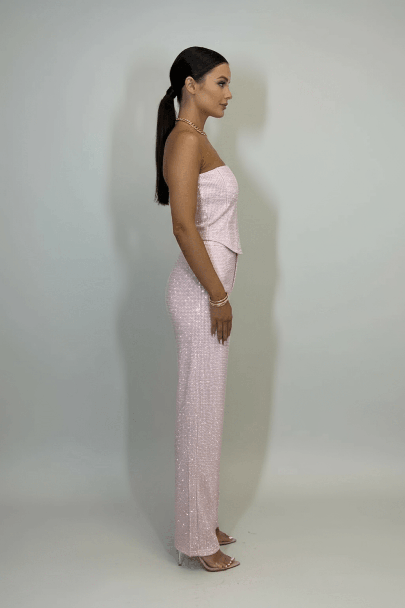 Women’s Strapless Sequin Jumpsuit | Elegant Evening Party Outfit - Fullwear